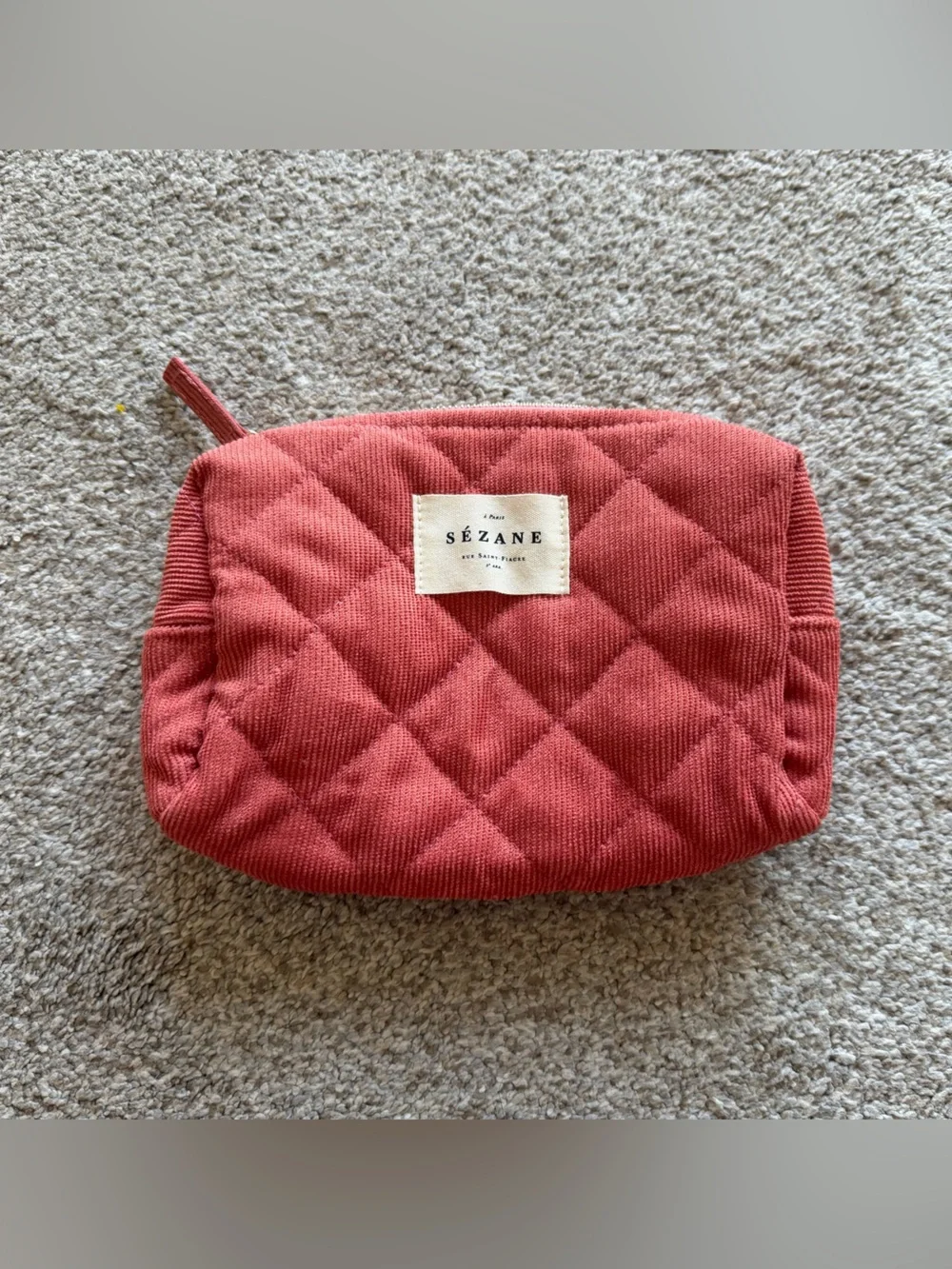 NWT Sezane Quilted Cosmetic Pouch